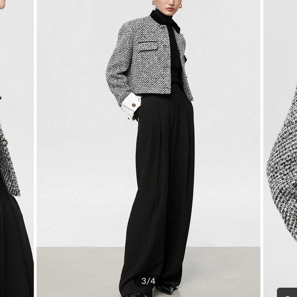 Tweed Boucle Crop Blazer - Picture 3 of 12